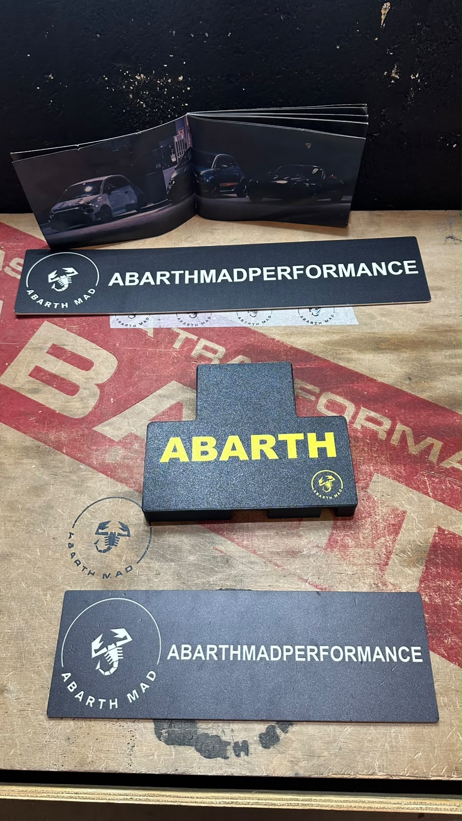 Abarth Fiat 500 3D Battery Cover Batería Cubierta Piece Custom