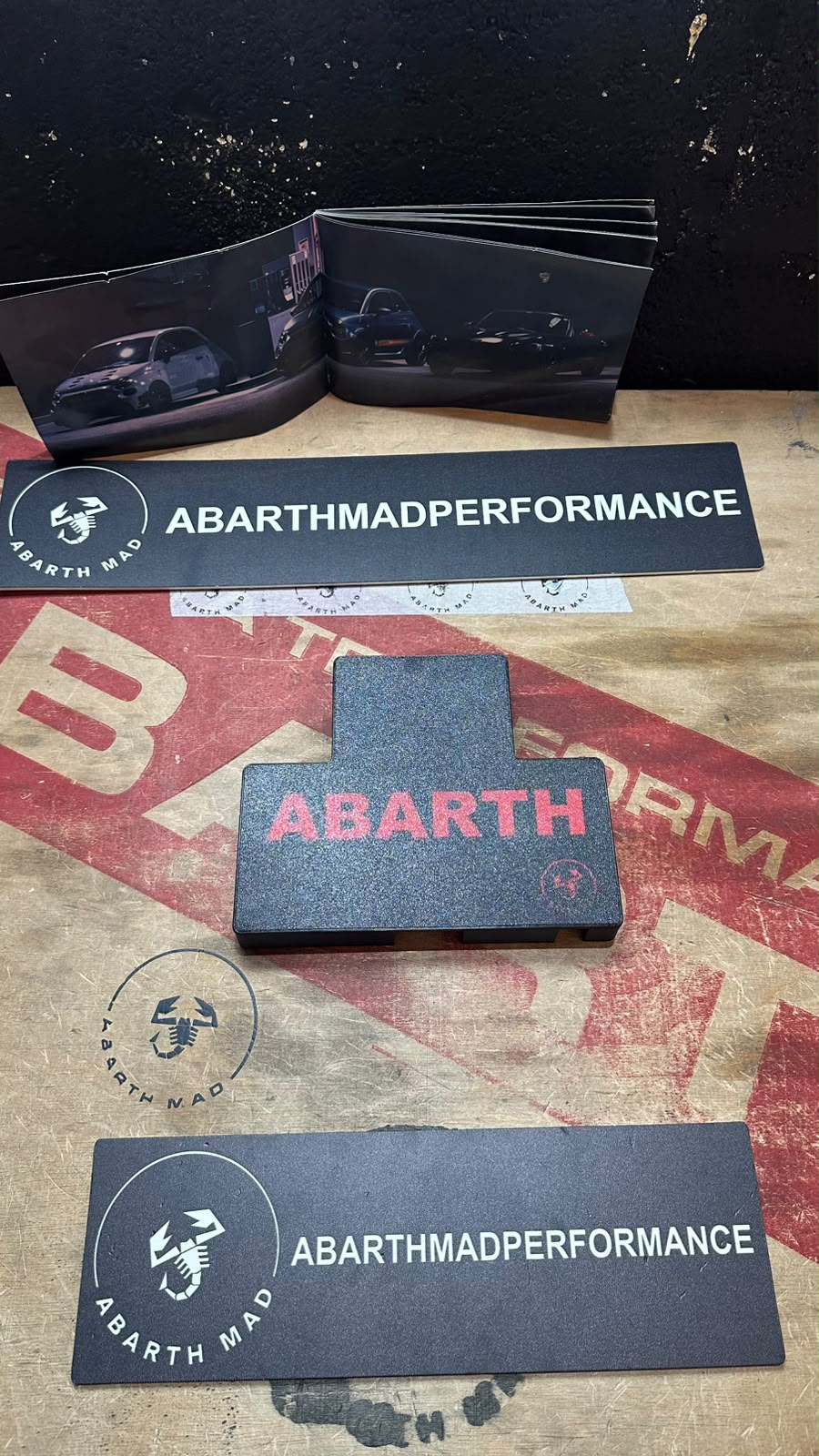 Abarth Fiat 500 3D Battery Cover Batería Cubierta Piece Custom