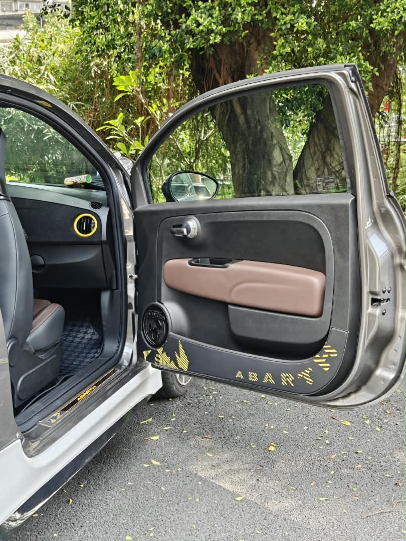 Abarth Fiat 500 All Model Set (2) Pair Door Panel Kick Pad Protectores Puertas Delanteras Paneles Piel