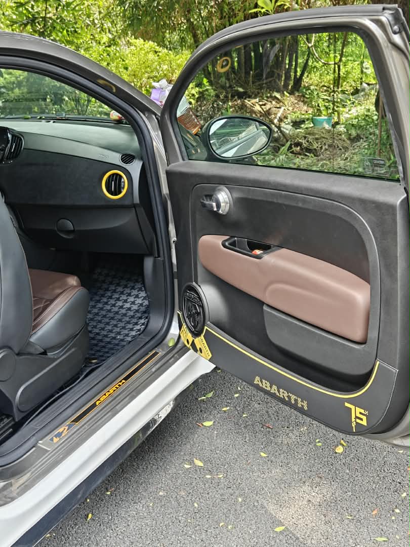Abarth Fiat 500 All Model Set (2) Pair Door Panel Kick Pad Protectores Puertas Delanteras Paneles Piel
