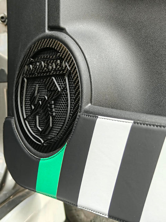 Abarth Fiat 500 All Model Set (2) Pair Door Panel Kick Pad Protectores Puertas Delanteras Paneles Piel