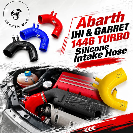 Abarth 500 All Model Silicone Elbow Hose Turbo Garrett 1446 or IHI Intake Silicone Hose 🔴⚫️🟡