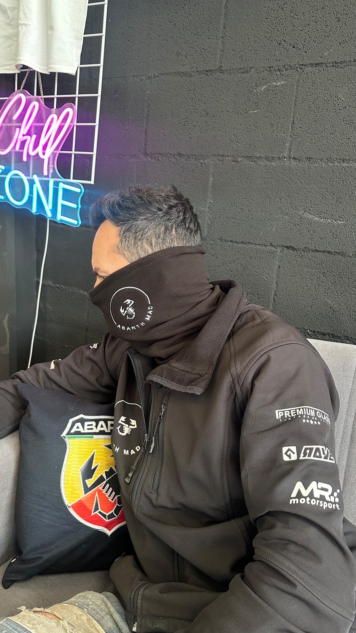 Abarth Mad Velvet Bandana Braga Terciopelada Ajustable