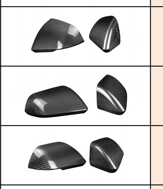 Ford Mustang 2015-2023 Europeo Carcasas Retrovisores Cover Fibra de Carbono c/luces