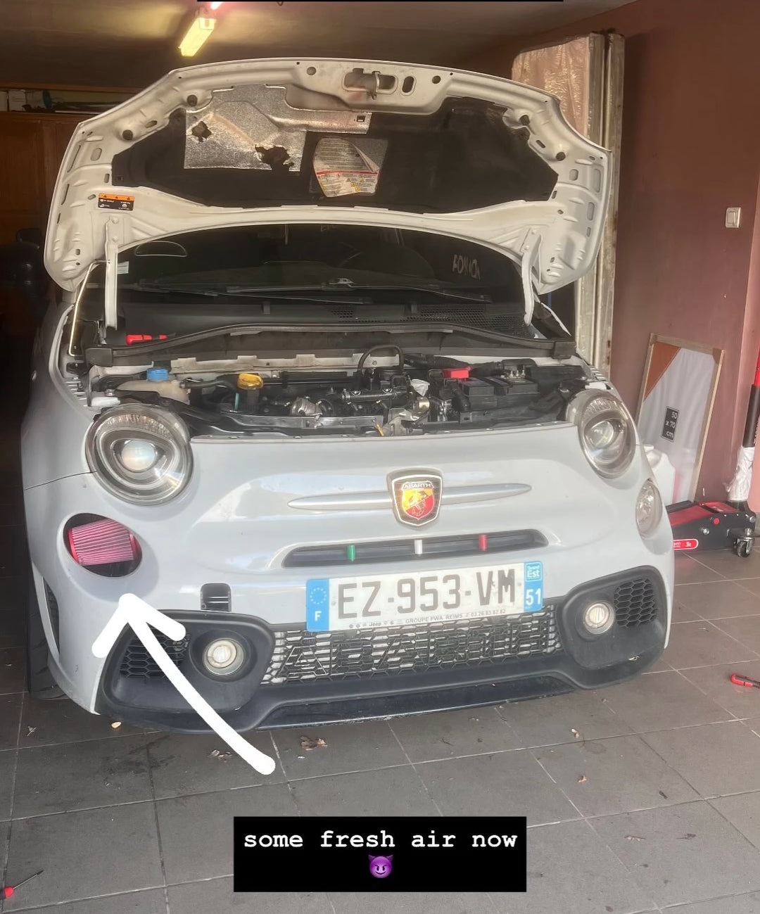 Abarth Fiat Admisión Baja Diurnos Aluminio Low Intake Daylights Position