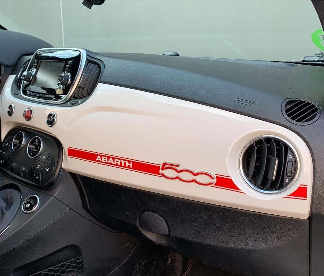 Abarth Fiat Vinilo Franja Salpicadero Dashboard Sticker Vinyl