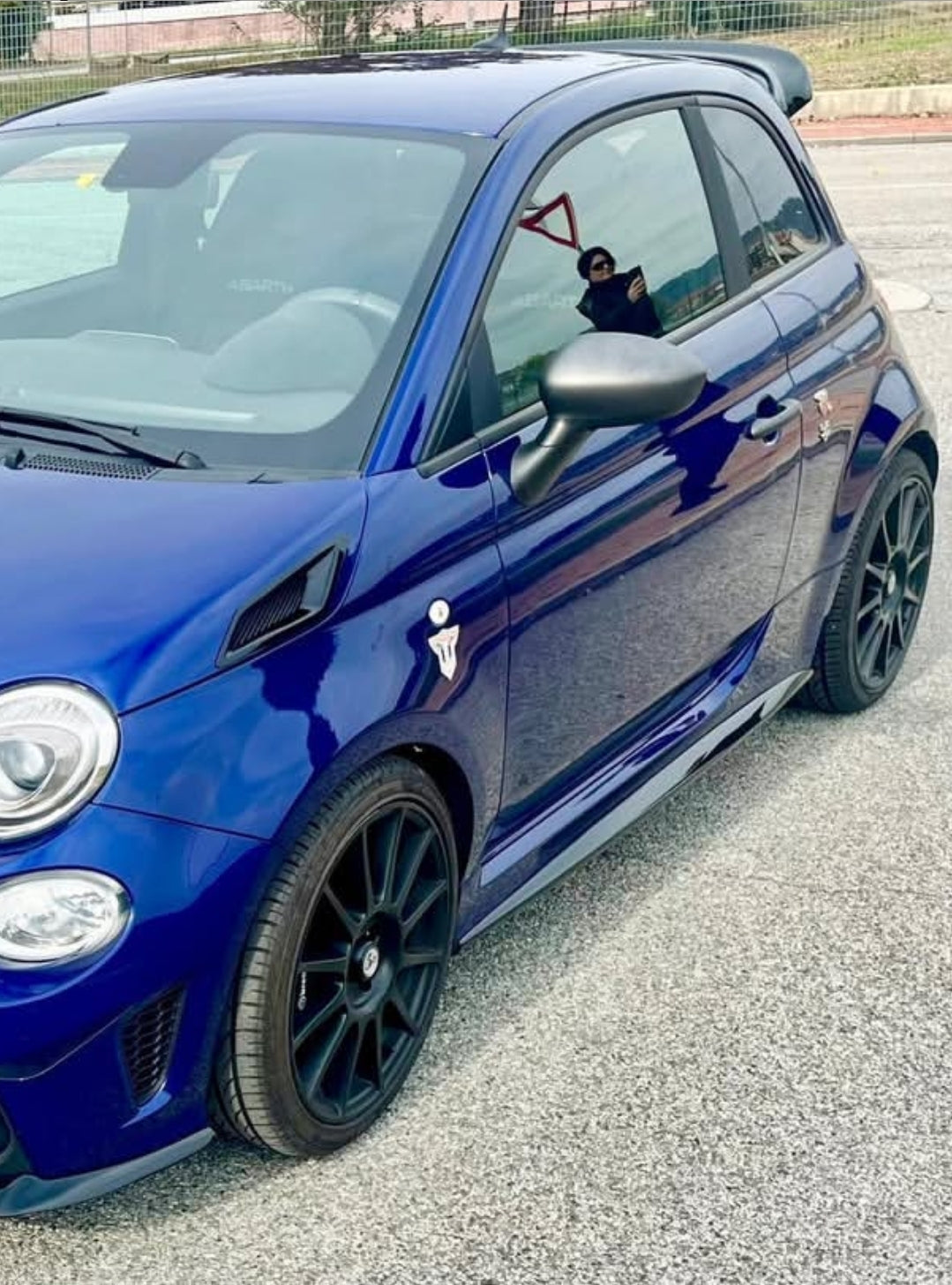 Abarth CHD Añadido Taloneras Fibra Skirt Insert Fiber