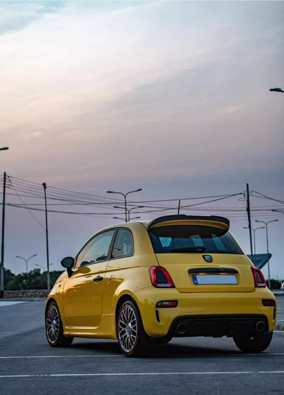 Abarth Visera Spoiler Alerón Prolunga Añadido Extended Unpainted