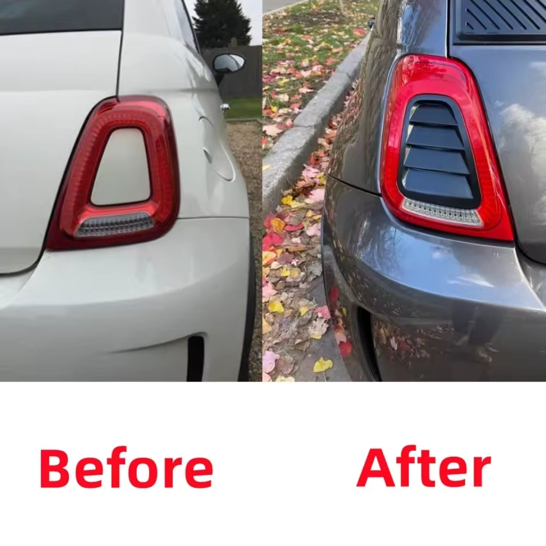 Abarth 2016+ Restyling Cover Faros Traseros Estillo Rejilla Negro brillo Tail lights Insert Cover