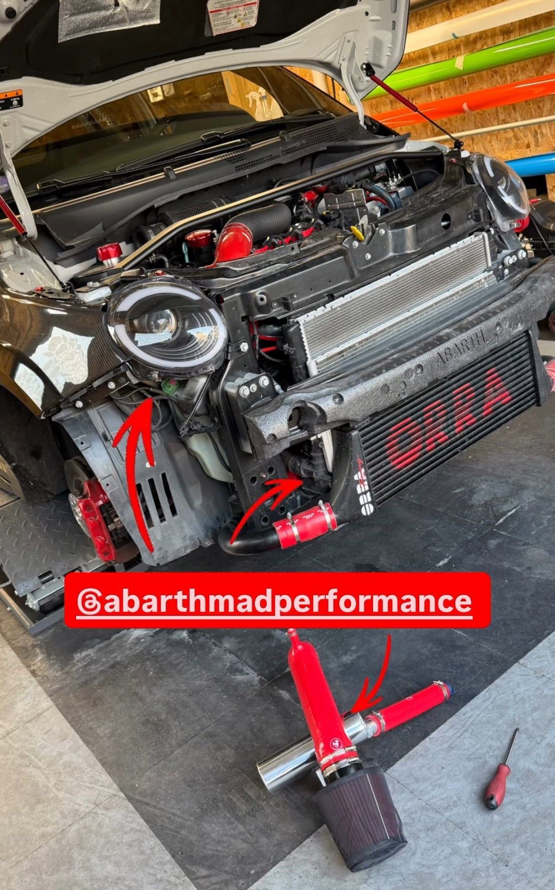 Abarth Complete Low Intake Kit with Catch Can ⚫️🔴🟡