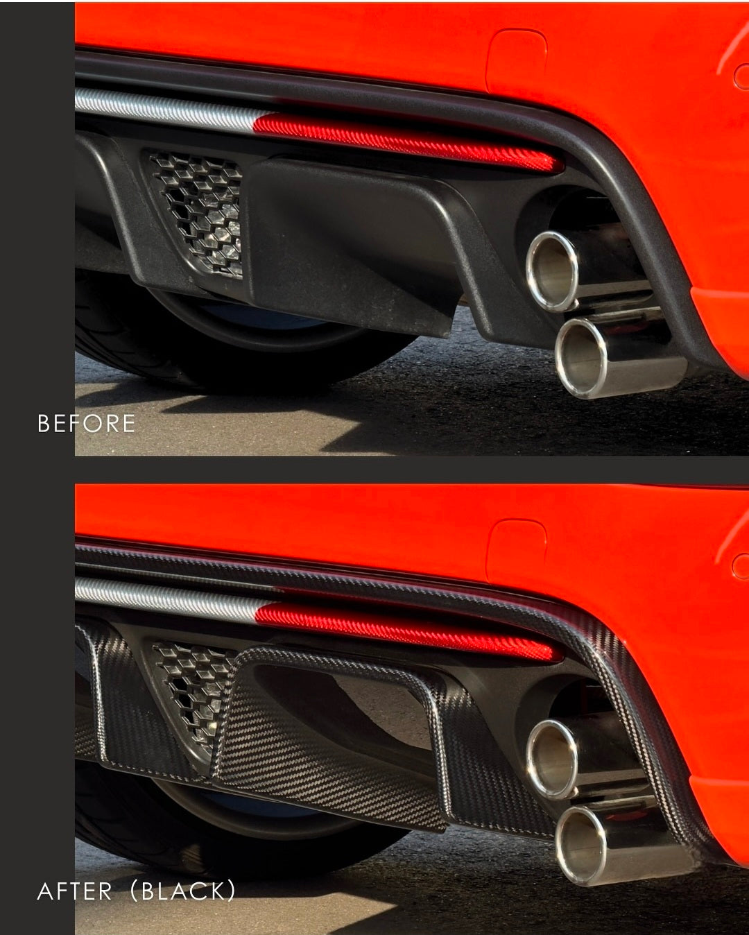 New pre order! Abarth 2016+ Restyling Real Carbon Fiber Diffusser Cover Difusor Carbono