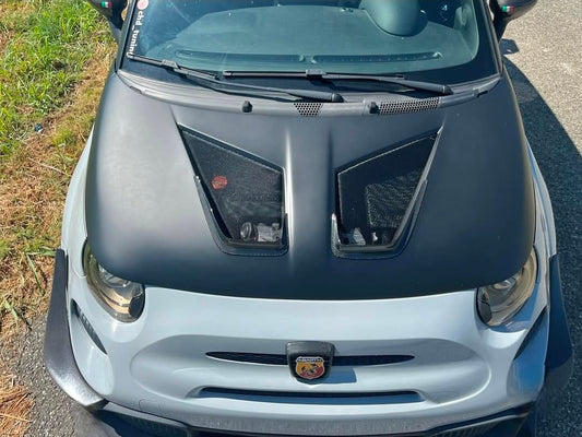 Abarth 500 Racing Extreme Hood Air Vents Intake Capó Fibra Vidrio Aperturas CHD