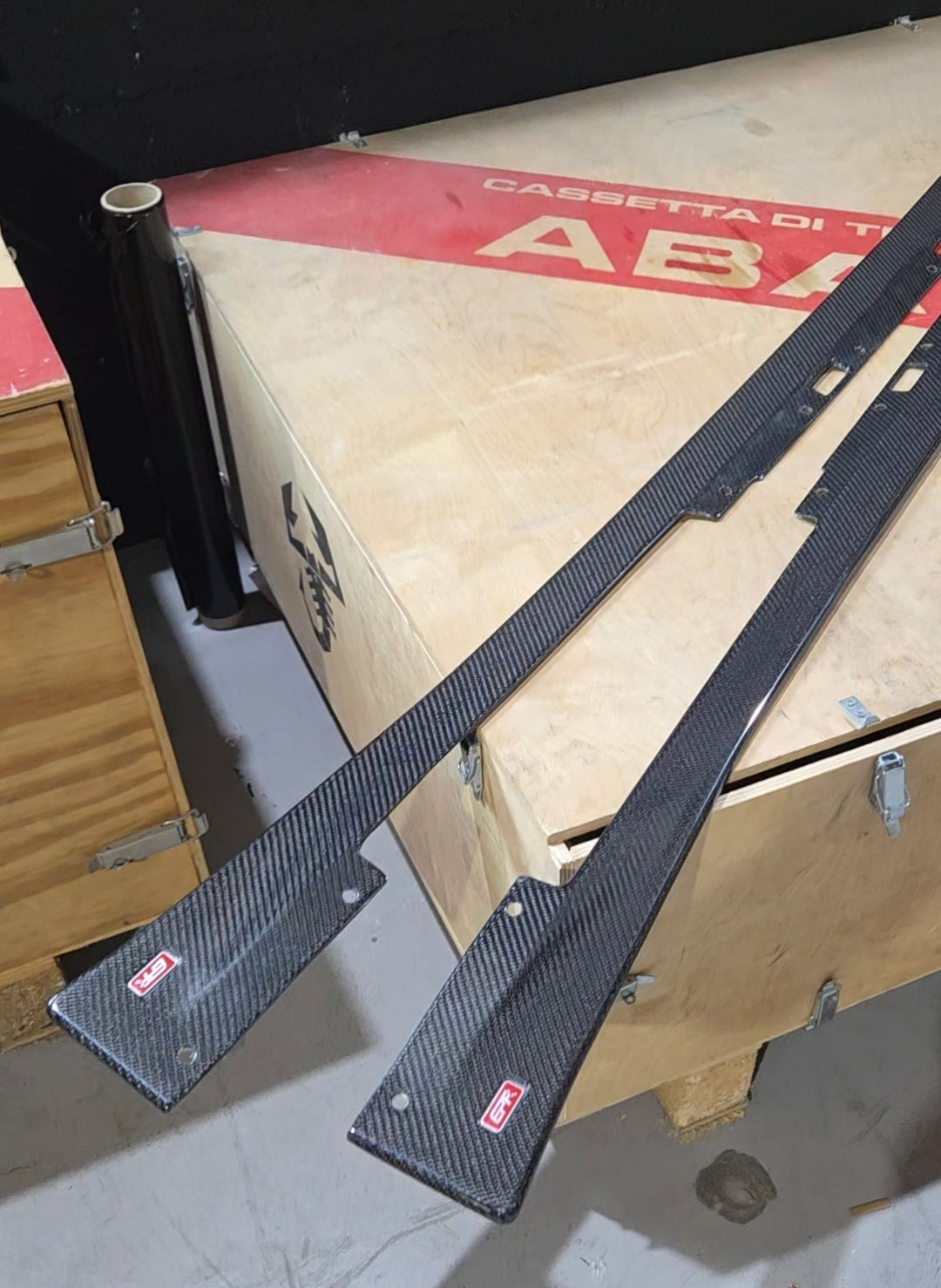 New!! Abarth 500 Full 100% Carbon Fiber Side Skirts (2) Carbono Taloneras