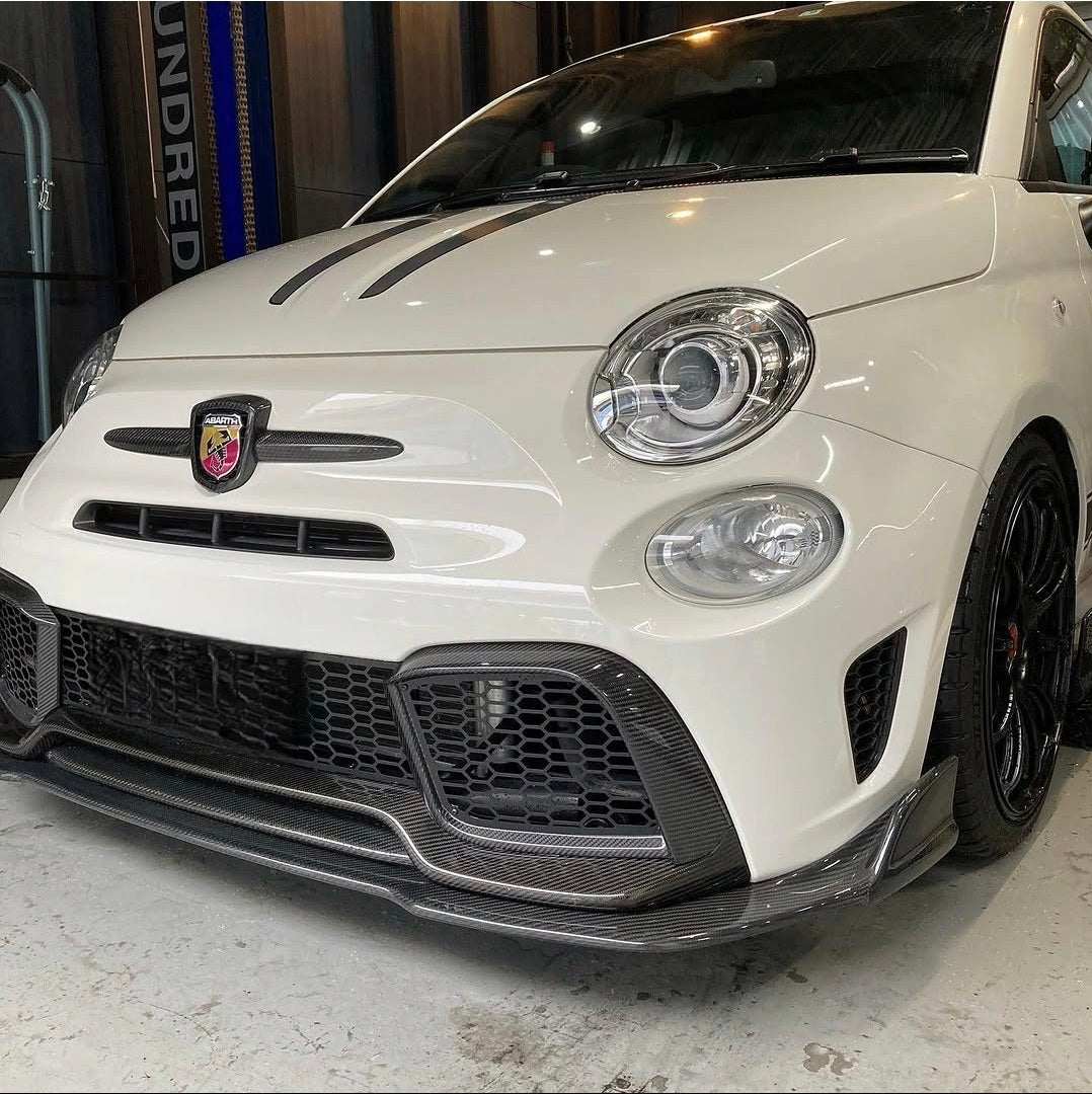 New!! PREORDER Abarth 500 Full 100% Carbon Fiber Splitter Lip Fibra de Carbono