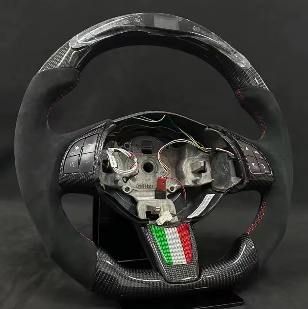 Abarth 500 Display Led Carbon Fiber Steering Wheel Volante Carbono Custom
