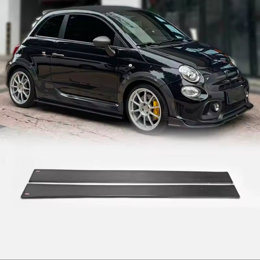 New!! Abarth 500 All Model Full 100% Real Carbon Fiber Side Skirts (2) Carbono Taloneras Wide or Slim