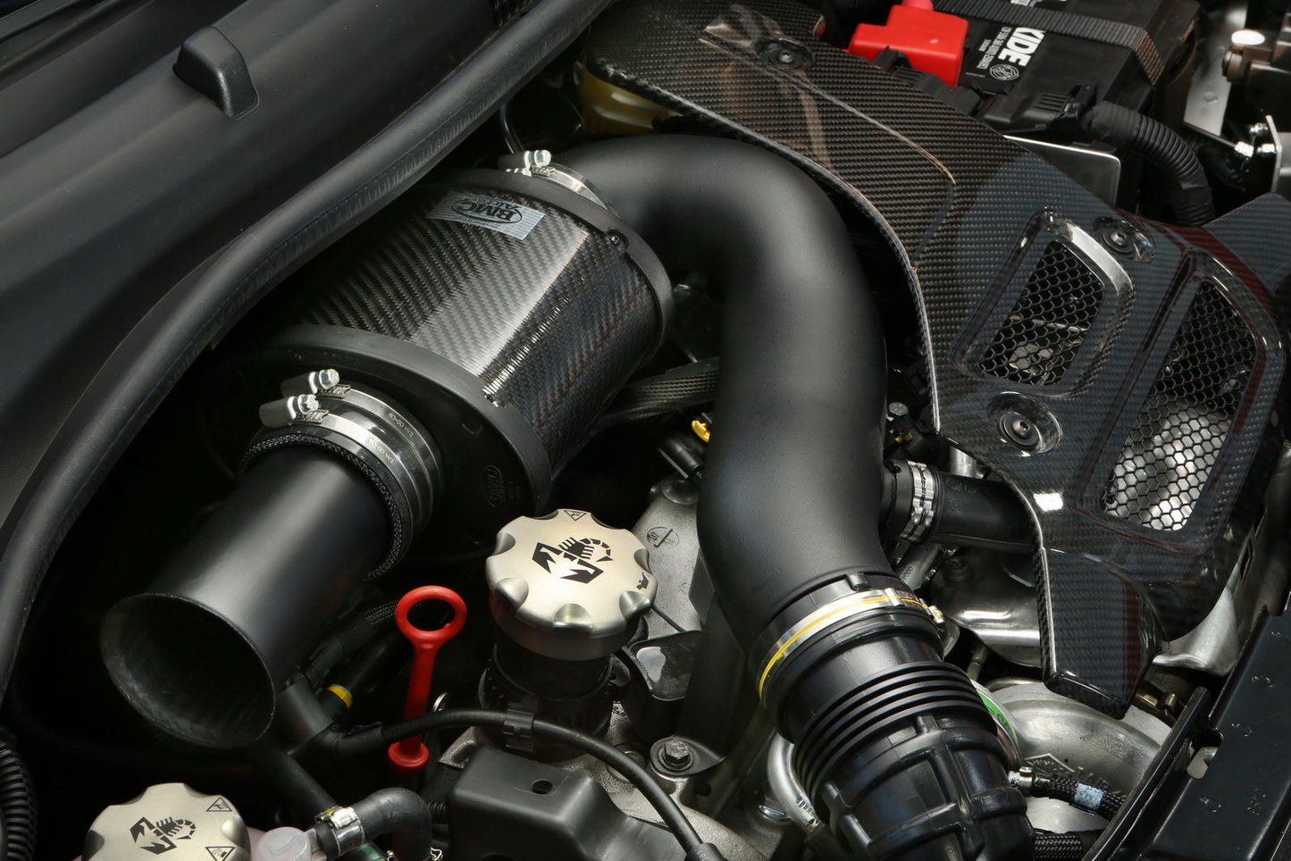 Abarth Fiat Cover Engine Bay Tapa Motor Estético Replica Biposto Fibra de Carbono Real 100%