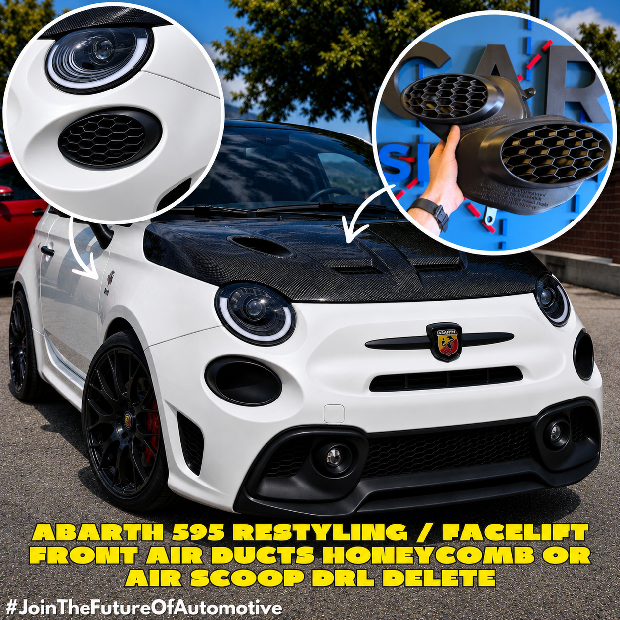 Abarth +2016 Restyling Facelit Front Air Ducts DRL Bumper Intake Brakes Vent Frontal Conducto Aire Frenos Admisión Diurnos