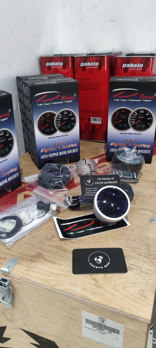 Kit Orologio Completo Abarth 60mm Indicatore 4 in 1 Depo Racing (Turbo, olio e batteria)